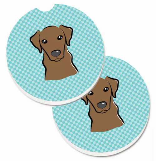 Dog Themed Checkered Cup Holder Car Coasters (Set of 2) - S000213B001695P076416V036