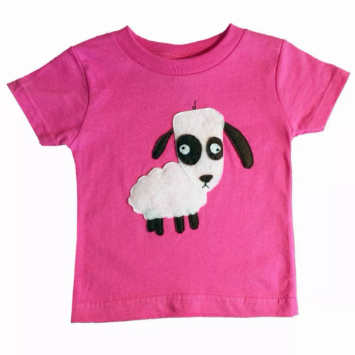 Kids T-shirt - Sheep - mi cielo x Matthew Langille - Raspberry - ABCM928 Kids T-shirt - Sheep - mi cielo x Matthew Langille - Raspberry - ABCM928