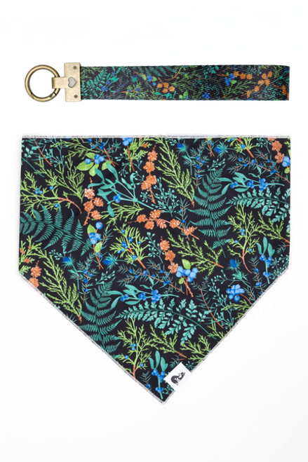 Magical Fern Forest Dog Bandana & Matching Keychain - aria0177