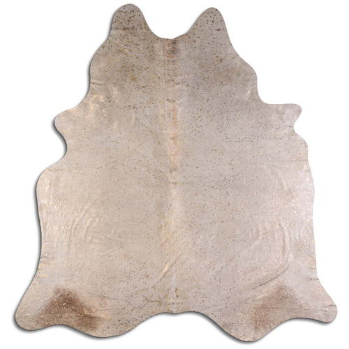 ACID WASHED HAIR ON COWHIDE GOLD METALLIC ON WHITE - CPDGDEWH3A-00129817