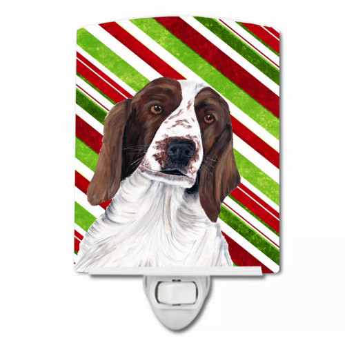 Candy Cane Holiday Christmas Dog Art Ceramic Night Light - S000213B001695P103033V000