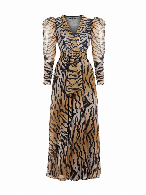 Tiger Print Long Dress - N22K-2512-00074