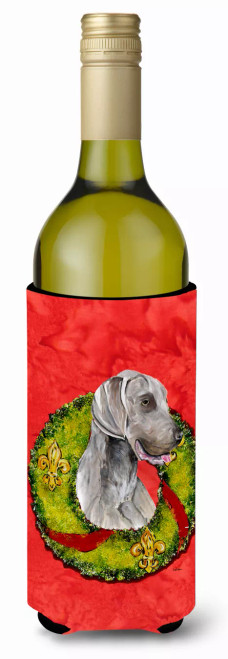 Christmas Wreath Design with Dog Wine Bottle Hugger - S000213B001695P033112V000