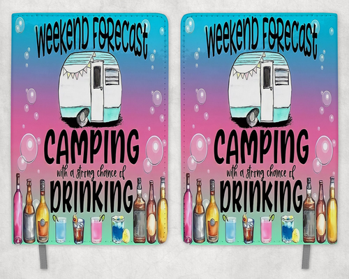 Camping Printed 8 Inch  A-5 Journal