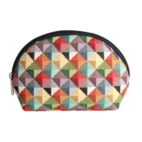 Multicolor Triangle Cosmetic Make Up Bag