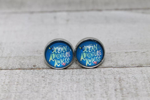 Ocean Adventure Awaits  Glass Stud Earrings