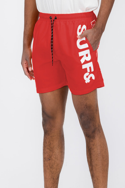 Surf & Beach Swim Shorts - SW007-RED-L