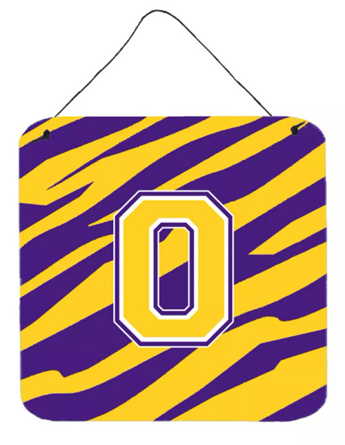 Monogram - Tiger Stripe - Purple Gold Wall or Door Hanging Prints - S000213B001695P030482V012