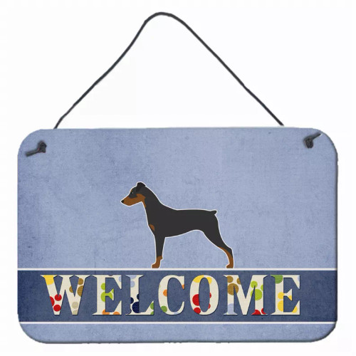 Welcome Sign with Dog Wall or Door Hanging Prints - S000213B001695P079436V000