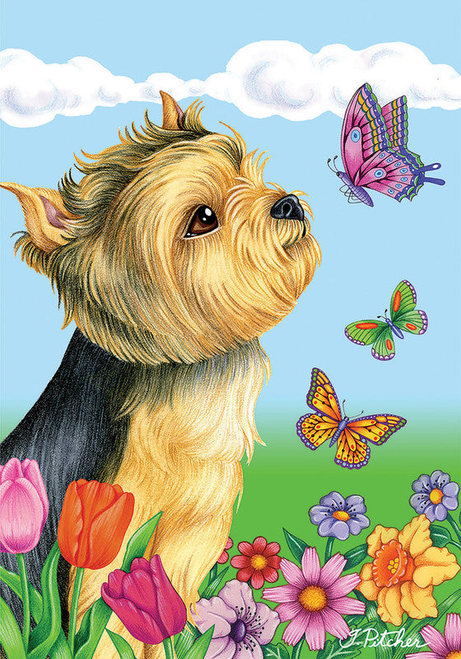 Yorkiepoo - Hippie Hound Studios Welcome  House and Garden Flags - bestofbreeds-1545