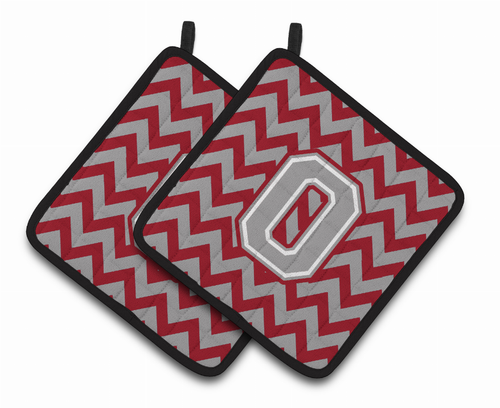 Monogram Chevron Pair of Pot Holders - CJ1043-OPTHD