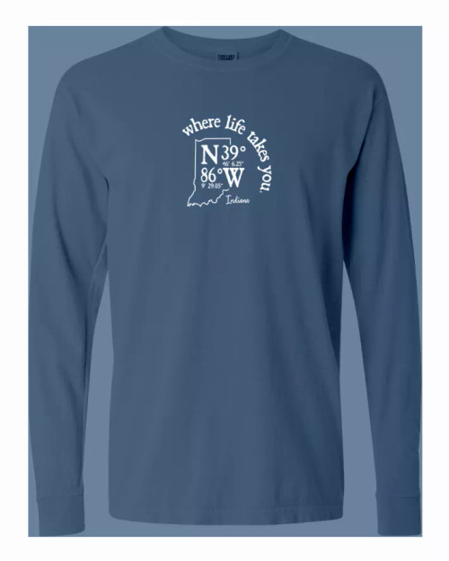 US State Coordinate Unisex Long Sleeve T-shirt -Where Life Takes You (I-L) - S001839B002277P000003V353