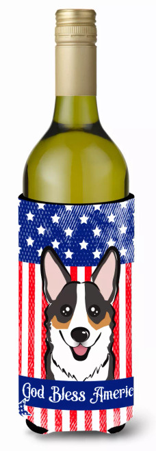 American Flag and Dog Wine Bottle Hugger - S000213B001695P062267V000