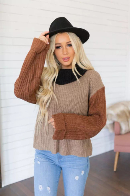 Take Shape Color Block Sweater - S000742B001640P001913V002