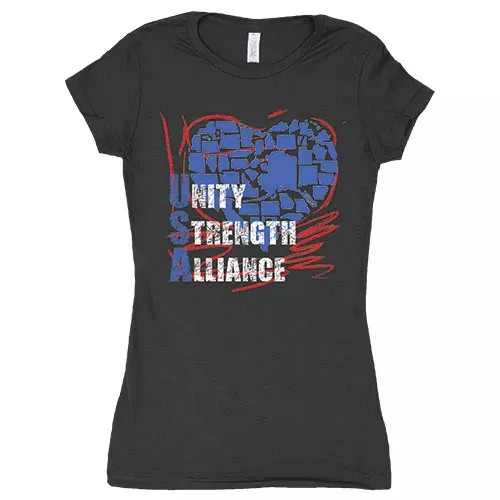 Women's Cotton Tee Unity Strength Alliance - Black