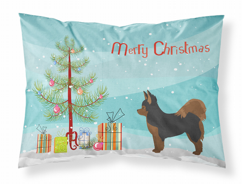 Black and Tan Pomchi Christmas Tree Fabric Standard Pillowcase