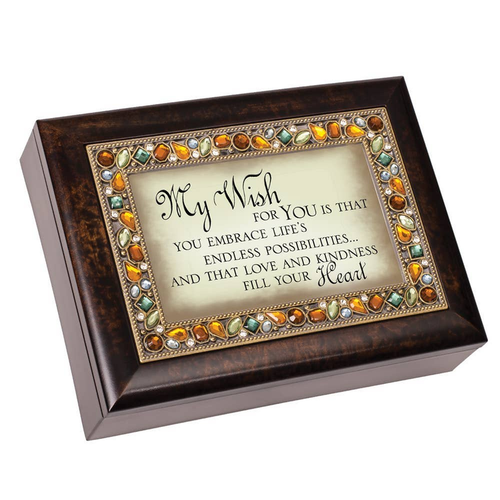 My Wish Amber Jeweled Music Box