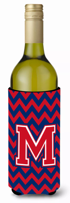 Monogram Letter Chevron Wine Bottle Hugger - CJ1054-MLITERK