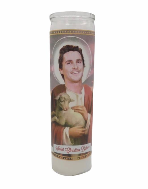Christian Bale Devotional Prayer Saint Candle Christian Bale Devotional Prayer Saint Candle