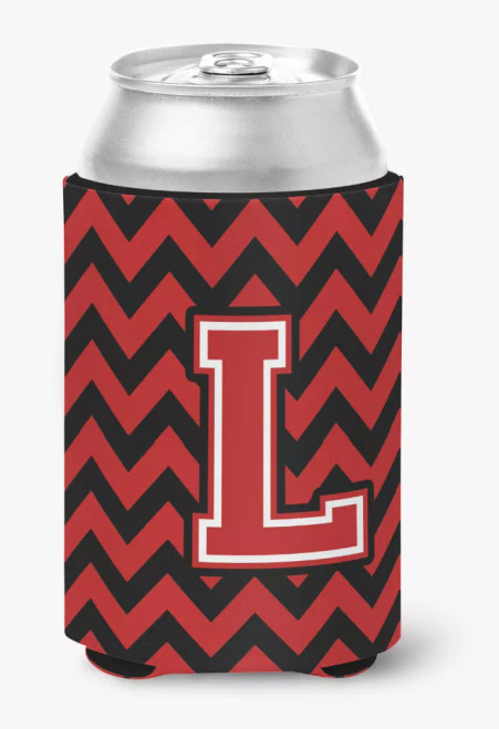 Monogram Letter Chevron Can or Bottle Hugger - CJ1047-LCC