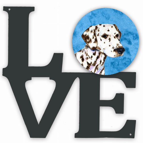 Blue/Pink Dog Metal Wall Artwork LOVE - SS4745-BUWALV