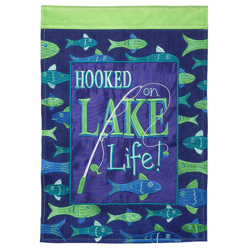 Hooked Lake Life Double Applique Garden Flag