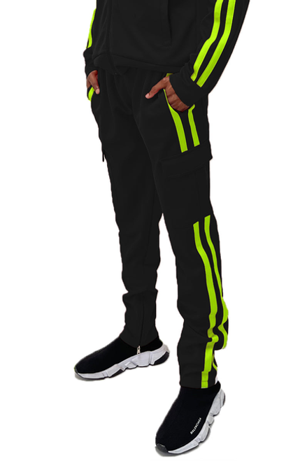 Two Stripe Cargo Pants - TP500-3XL-BLKLIME