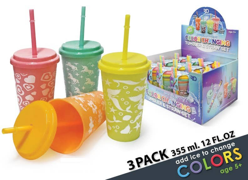 3-Pack Color Changing Tumbler & Straw Set - CP80203GIRLS