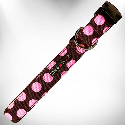 Polka Dot Dog on Brown Collars - 428-6