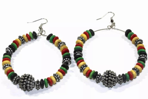 Rasta Style Hoop Earrings Rasta Style Hoop Earrings
