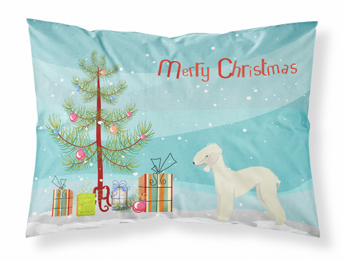 Bedlington Terrier Christmas Tree Fabric Standard Pillowcase