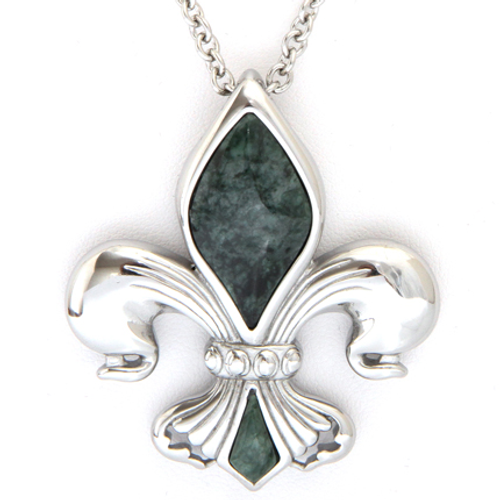 flower-of-light - Green marble lily Necklace