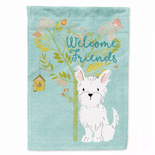 Welcome Friends/Dog Breed Themed Flag Canvas - BB7640CHF