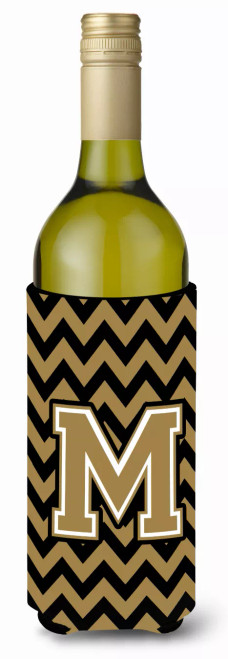 Monogram Letter Chevron Wine Bottle Hugger - CJ1050-MLITERK