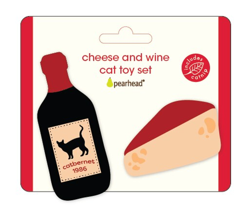 Pearhead Wine and Cheese Cat Toy Set 2pc Pearhead Wine and Cheese Cat Toy Set 2pc