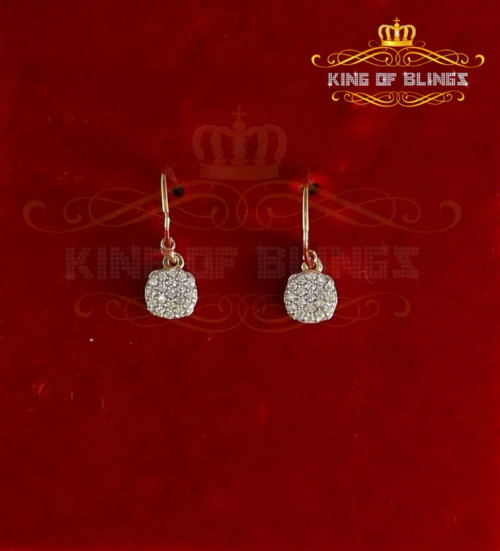 10K Yellow Gold Finish Lab Created Diamond Silver Dangling Earrings 10K Yellow Gold Finish Lab Created Diamond Silver Dangling Earrings