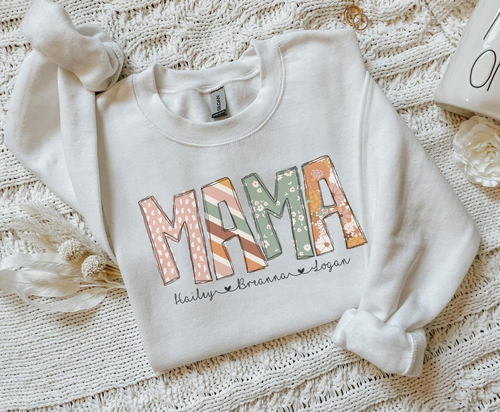 Personalized Mama Boho Crew Neck Sweatshirt - TheBlendedOwl001239 Personalized Mama Boho Crew Neck Sweatshirt - TheBlendedOwl001239