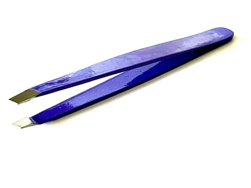 Eyebrow Grooming Hair Removal Tweezers Slanted Tip Purple