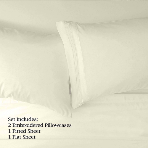 Embroidery Soft Cozy Sheet Set Wrinkle Resistant - HomeMartGoods53