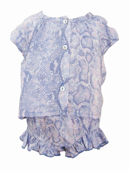 Snake Print Top and Bloomers Set - L3A0308DENIM BLUSH3M