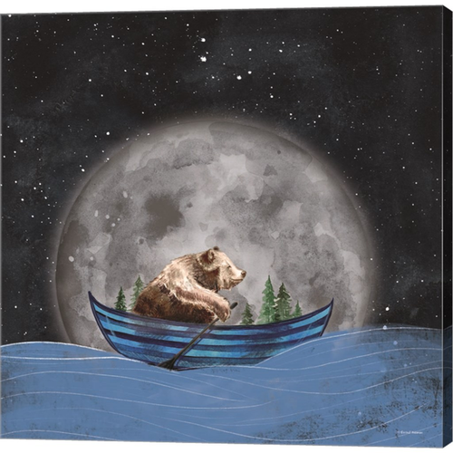 Bear Rowing in the Sea by Rachel Nieman, Canvas Art