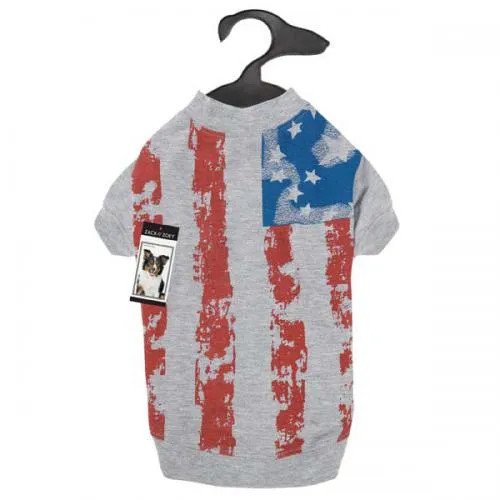 Zack & Zoey Americas Pup Flag Print Tee - S000014B001415P000012V004