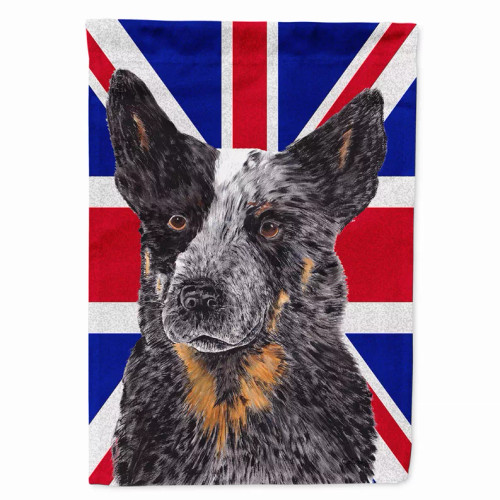 Dog with English Union Jack British Flag Garden Size Flag - S000213B001695P039188V000