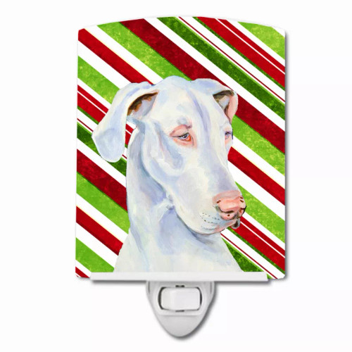 Candy Cane Holiday Christmas Dog Art Ceramic Night Light - S000213B001695P102730V000