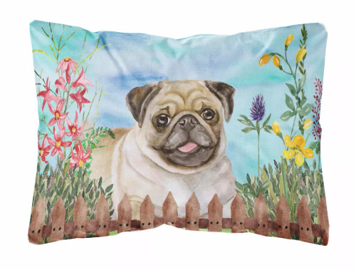 Spring Dog Art Canvas Fabric Decorative Pillow - S000213B001695P111641V000