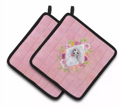 Dogs and Flowers Pair of Pot Holders - S000213B001695P003472V013