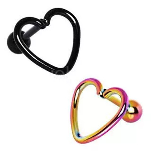 PVD Plated Love Struck Heart Cartilage Earring