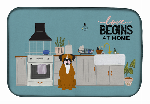 Dog Kitchen Scene Dish Drying Mat - CK7820DDM
