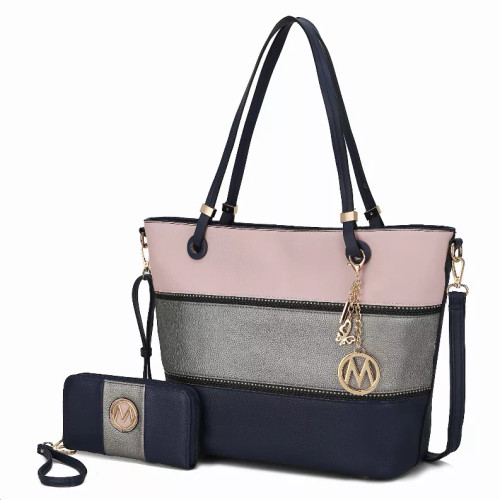 Vallie Color-Block Vegan Leather Women's Tote Bag