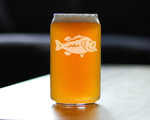 Largemouth Bass Beer Can Pint Glass - Fishing Gifts